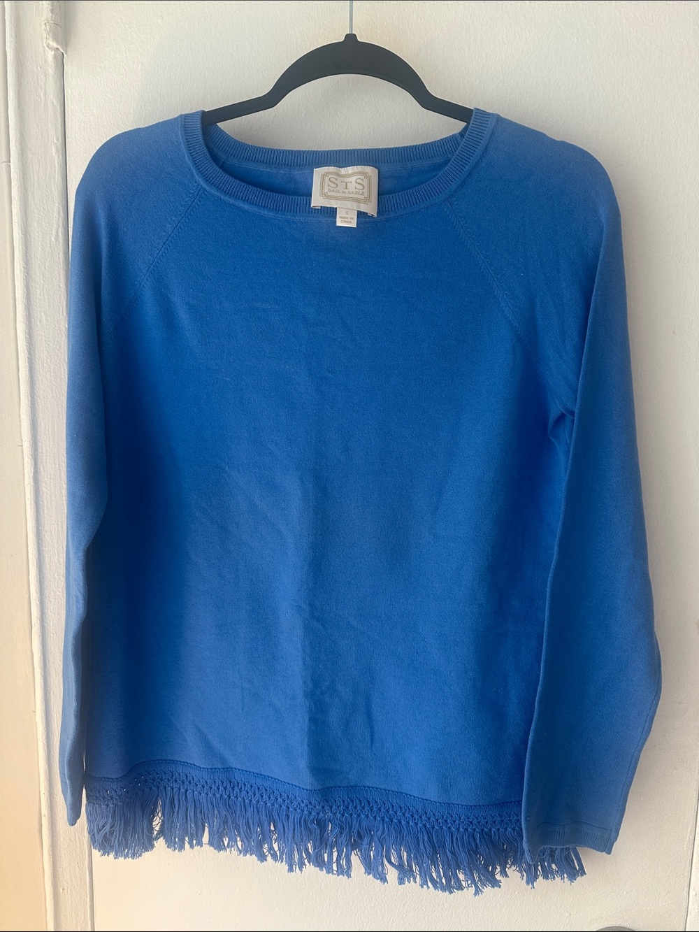 STS Blue Fringe Hem Women's Sweater size S